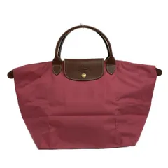 LONGCHAMP(ロンシャン) ハンドバッグ ル・プリアージュオリジナル ピンク×ダークブラウン 折りたたみ レザー