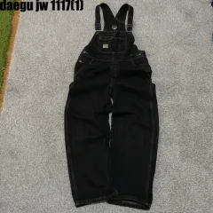 ヴィンテージ オーバーオール ブラック デニム 作業着 オールインワン L