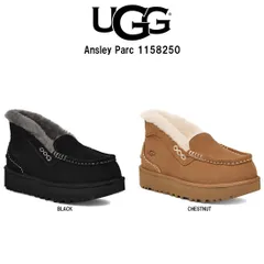 UGG(アグ)レディース アンスレー パーク ブーティ モカシン シューズ ショートブーツ スリッポン ステッチ スエード 厚底 ウール W Ansley Parc 1158250