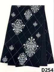 小紋 縫取り 南天紋様 紋意匠 サファイアブルー色 正絹 反物 FU014