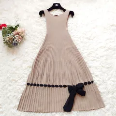 美品　ヴァレンティノ　ウエストリボン　美シルエット　ノースリーブ　ワンピース 肩リボンノースリーブワンピース（ワンピース）｜LAC-VERT（ラック