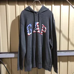 1242 GAP パーカー ダークグレー XL ギャップ スウェット 刺繍ロゴ 裏起毛 古着卸 アメリカ仕入