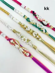 振袖用帯締め 飾り付き 5本おまとめ出品 新品未使用品 正絹 kk