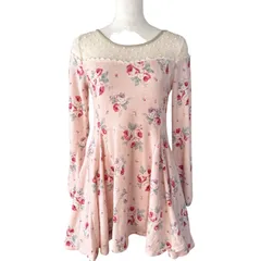 LIZLISA リズリサ シアー切り替えワンピース ピンク 花柄 姫ギャルY2K