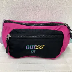 7645　GUESS　ゲス　ウエストポーチ　ウエストバッグ　ボディバッグ　レディース　メンズ　ユニセックス　ナイロン　スポーティー　ポップ　ロゴテープ