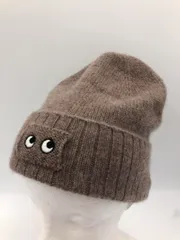 美品 UNIQLO ユニクロ anyahindmarch アニヤハインドマーチ カシミヤ100＆ ニット帽 sizeONE 54-64/ブラウン ■■ レディース