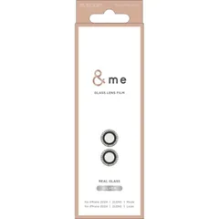 エレコム iPhone16 iPhone16Plus カメラフィルム ガラス ラインストーン 高透明 表面硬度10H 指紋防止 カメラレンズ保護カバー &me シルバー PM-A24AFLLGRSV