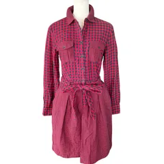 Brooks Brothers ベルト付き チェック シャツワンピース Sサイズ レッド 赤
