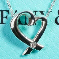 極美品ティファニー 1Pダイヤモンド ラビングハート ネックレス/25-2003