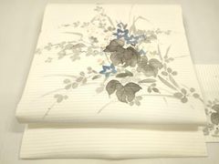 平和屋着物○本場大島紬 7マルキ 霞枝花文 正絹 逸品 未使用