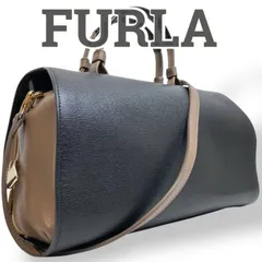 【極美品】FURLA フルラ　VENUSヴィーナス 2way式バッグ　ミニボストン　肩掛けバッグ ハンドバッグ　手提げ　ブラック　PVC サイズM 大容量　お出かけ　普段使い　日常使い　レディース　通勤　通学　おでかけ　おしゃれ　カバン　鞄　かばん　ブランド