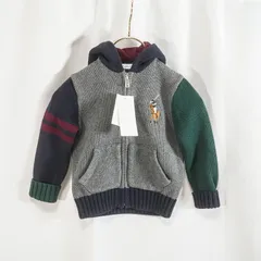 ☆新品タグ付き☆ Ralph Lauren ラルフローレン ニットジャケット ビッグポニー刺繍 フード付き 新品タグ付き ベビー 24M 90cm 正規品