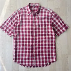 Guess Jeans ピンク色 チェック柄 半袖 シャツ 柄シャツ 総柄 派手 レトロ デザインシャツ