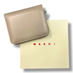 国内正規 参考上代97,900円 未使用品 MARNI COMPACT ZIP AROUND コンパクトジップアラウンドウォレット 二つ折り財布 マルニ PFMI0096Q0 ベージュ 993A1のサムネイル