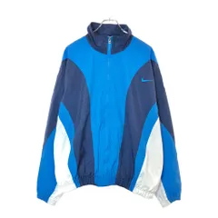 90年代 NIKE ナイキ ナイロンジャケット スポーツ ブルー(メンズ L)中古 古着 V9263