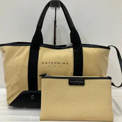 7752　ANTEPRIMA MISTO　 アンテプリマ　ミスト　 トートバッグ　ベージュ系　 ブラック　ロゴ　 バッグインポーチ付き　 レディース