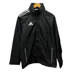 アディダス adidas ジャケット 長袖 ロゴ ナイロン 無地 M 黒 ブラック