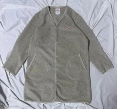 ダントン フリース カラーレス ロング ジャケット