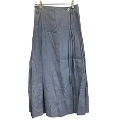 OG38 マーガレットハウエル ロングリネンスカート ブルー 麻