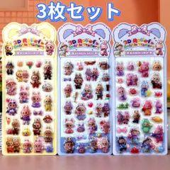 3枚セットLABUBUラブブドロップシールぷくぷくシールボンボンドロップ立体シールセット 可愛い キャラクター 3D 訳がありＢ品