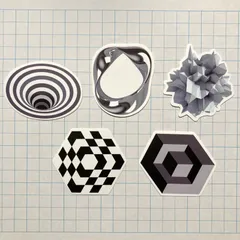 モノトーンステッカー① ５枚セット