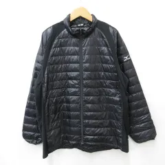 ミズノ MIZUNO GOLF ダウンジャケット ゴルフ スポーツウェア ブレスサーモ 防寒 ジップアップ ロゴ 黒ブラック 3L