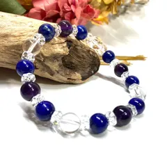 ラピスラズリ アメジスト 水晶  天然石 パワーストーンブレスレット 8mm（カット水晶）レディース 女性  数珠ブレス 開運 プレゼント ギフト  [p]