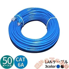 LANケーブル 50m CAT6A カテゴリー6A ストレート 爪折れ防止 スタンダード 高速通信 10Gbps 10ギガビット 500MHz39678