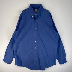 古着 ブルックスブラザーズ Brooks Brothers 長袖シャツ 胸ポケ TRADITIONAL FIT ボタンダウン L  ブルー系 無地 メンズ