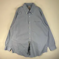 古着 ブルックスブラザーズ Brooks Brothers 長袖シャツ 胸ポケ ボタンダウン TRADITIONAL FIT L  ブルー系 無地 メンズ