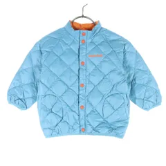 美品 mont-bell モンベル リバーシブル 長袖 ダウンジャケット 90 ブルー系 オレンジ キッズ 古着
