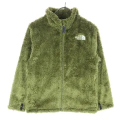 美品 THE NORTH FACE ノースフェイス 長袖 フリースジャケット 140 グリーン系 NAJ72045 キッズ 古着