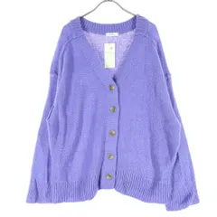 未使用 earth music&ecology アースミュージックアンドエコロジー 長袖 ニットカーディガン F パープル レディース 古着