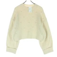 earth music&ecology アースミュージックアンドエコロジー ビジュー 長袖 ニット F ホワイト レディース 古着