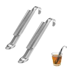 Neutral Zenith ティーストレーナー 茶こし ステンレス製 ディフューザー 吊り下げフック ルースリーフティー お茶用品 キッチン雑貨 抗菌 持ち運び便利 (2本セット) [2]
