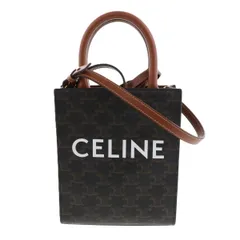 CELINE セリーヌ 2WAY ミニ バーティカル カバ トリオンフ キャンバス トートバッグ 194372 レディース キャンバス レザー ブラウン タン 中古