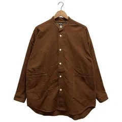 HAVERSACK (ハバーサック) 422424 塩縮ネル バンドカラーオーバーシャツ メンズ ブラウン L