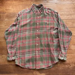 90's Ralph Lauren BLAKE check flannel shirt. 古着　ラルフローレン　チェックネルシャツ　カーキ　オレンジ