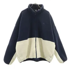 adidas アディダス バイカラー フリースジャケット XL ネイビー メンズ 古着
