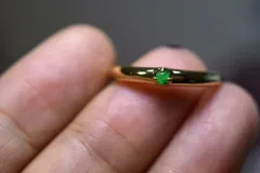 RG10-154 一点物 ミャンマー産 氷種 陽緑 本翡翠 ヒスイ 指輪 フリーサイズ 金属アレルギー対応