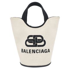 BALENCIAGA バレンシアガ 2Wayバッグ モノトーン ロゴ 0624④ - メルカリ