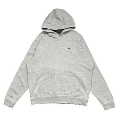 00s ナイキ スモール スウッシュ 刺繍 ロゴ スウェット パーカー サイズ L グレー