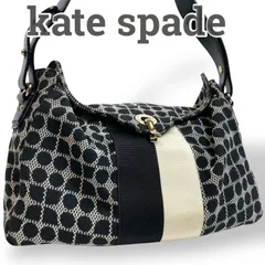 【美品】Kate Spade ケイトスペード　　ワンハンドルバッグ　肩掛けバッグ　手提げバッグ ハンドバッグ　ブラック　総柄　レザー　本革　キャンバ　お出かけ　普段使い　日常使い　レディース　通勤　通学　おでかけ　おしゃれ　カバン　鞄　かばん　ブランド