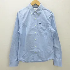 H■アバクロンビー＆フィッチ/Abercrombie Fitch 長袖ボタンダウンシャツ【M】水色/MENS■73【中古】