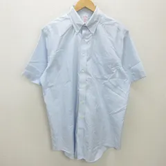 H■ブルックスブラザーズ/BROOKS BROTHERS 半袖ボタンダウンシャツ【16 1/2】水色/MENS■68【中古】