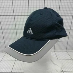 ◇ ⊂ adidas アディダス メッシュ 軽量 ロゴ キャップ ネイビー系 サイズ60-63㎝ メンズ E  【1508260044202】