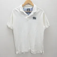 H■カンタベリー/CANTERBURY オープンカラー 半袖ポロシャツ ラガーシャツ【M】白/MENS■61【中古】