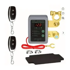 リモート バッテリー キルスイッチ 切断スイッチ デジタル表示 自動 カットオフ リモコン 操作 12Vｰ24V 自動切断リレー 漏洩 保護 トラックバッテリー 安全スイッチ 長期駐車 盗難防止 電源制御 車 トラック 船舶 海洋 船 マ [グレー×ブラック]