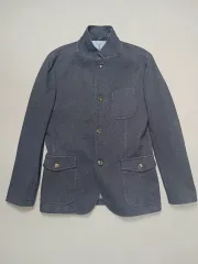 105 HAZZYS へジス チャイナ カラ スリムフィット カジュアル ジャケット ネイビー