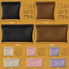 ポーチ 2点セット 全5色 バネ式 バネ口 ミニポーチ 小物入れ コインケース 小銭入れ レザー 口金 アクセサリー ジュエリー コスメ 化粧 コンパクト 収納